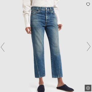 NWOT AMO Loverboy Twist High Rise Straight Cropped Jeans in Smitten Wash  - 27